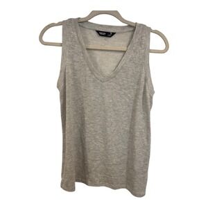 Simply Vera Vera Wang Womens Metallic Silver Sleeveless Sweater Tank Top M